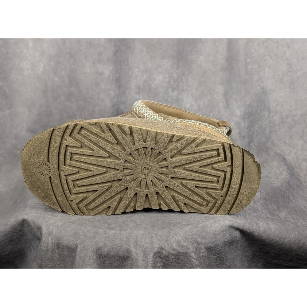 UGG Tazz Platform Suede Slippers Mustard Seed 1174471 Womens 7 Tan Slip On Shoes - Picture 5 of 6